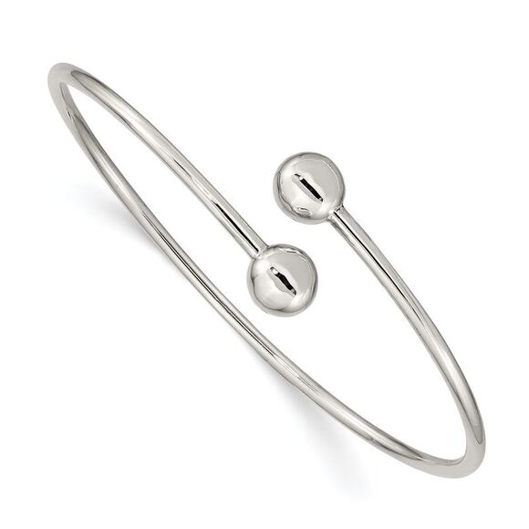 Kazi Luxury Sterling Silver Flexible Bangle